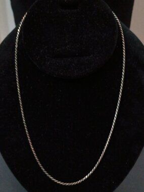 Vintage Italian 925 Sterling Silver Gold Vermeil Diamond Cut Rope Chain 20